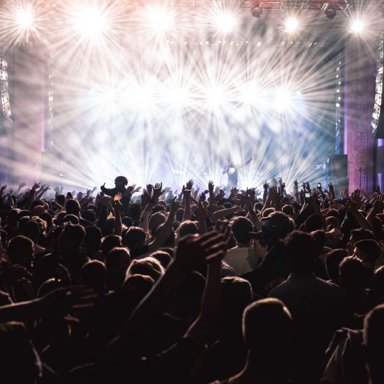 Crowd with full stage lights